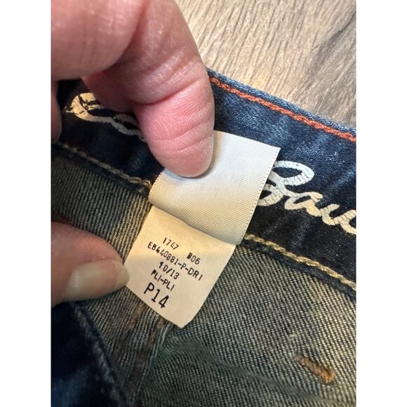 Eddie Bauer Slightly Curvy Straight Leg Jeans P14 Dark Denim - Picture 5 of 10